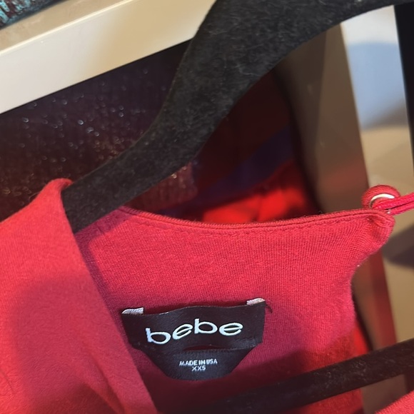 Bebe res long sleeve front knot asymmetrical hem dress back button size XXS - Picture 2 of 3